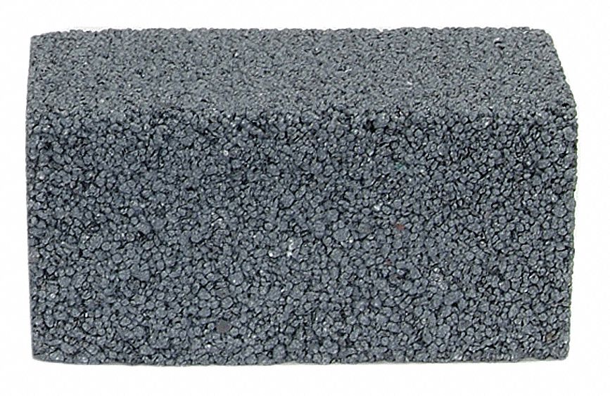 Floor Rubbing Brick: Plain, 4" L x 2" W x 2" H, Silicon Carbide, 6 Grit, 6 PK