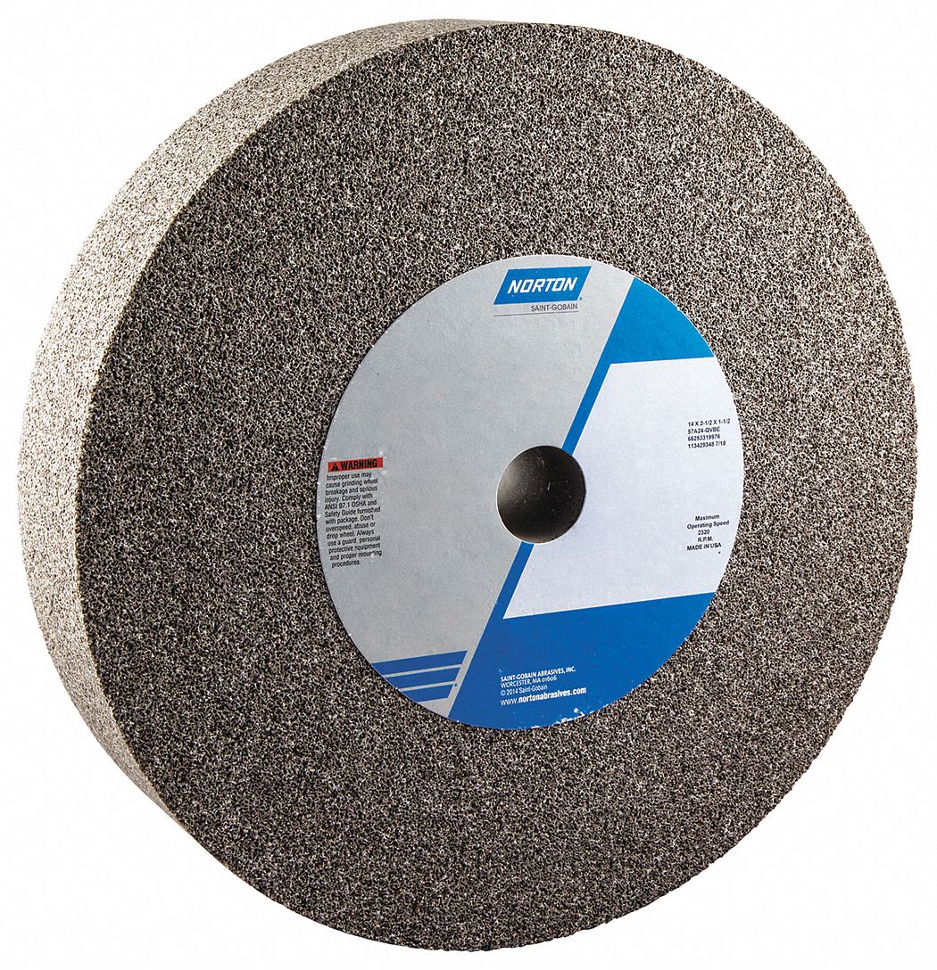 NORTON Straight Grinding Wheel: 14 in Abrasive Wheel Dia, 1 1/2 in ...