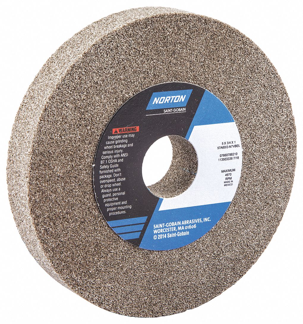 STRAIGHT GRINDING WHEEL,5IN DIA,3/4IN TH
