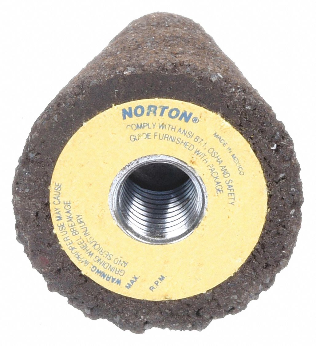 thumbnail image 2 of Norton Gemini Grinding Cone – 1-3/4" Dia X 3" L, 24 Grit, Aluminum Oxide – Made In Mexico 2 of 3