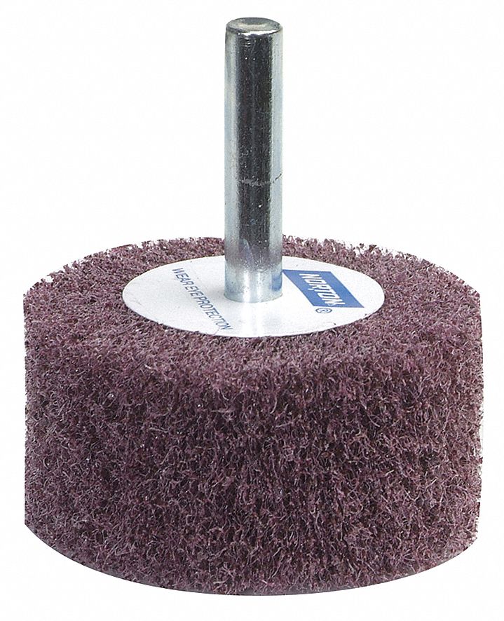 NORTON Mounted Flap Wheel Medium, NonWoven, 3 in, 2 in Face Wd, 1/4