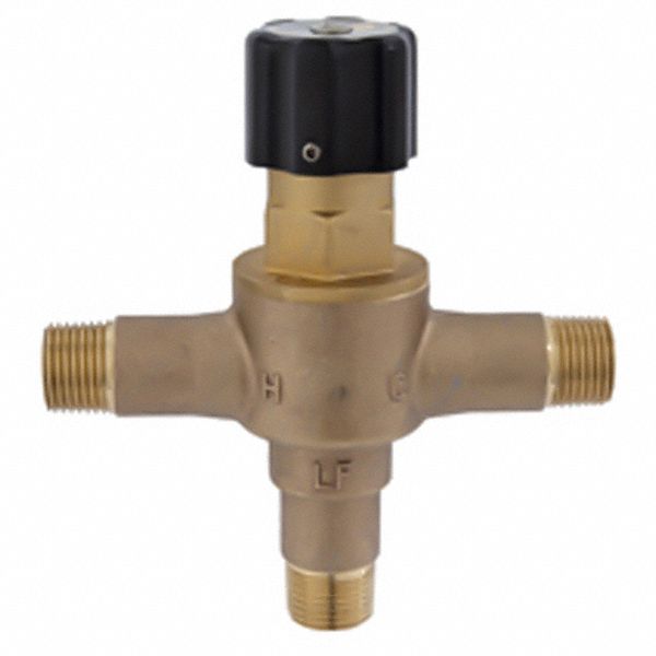 Thermostatic Mixing Valve: 1/2 in Inlet Connection Size, 1/2 in Outlet Connection Size
