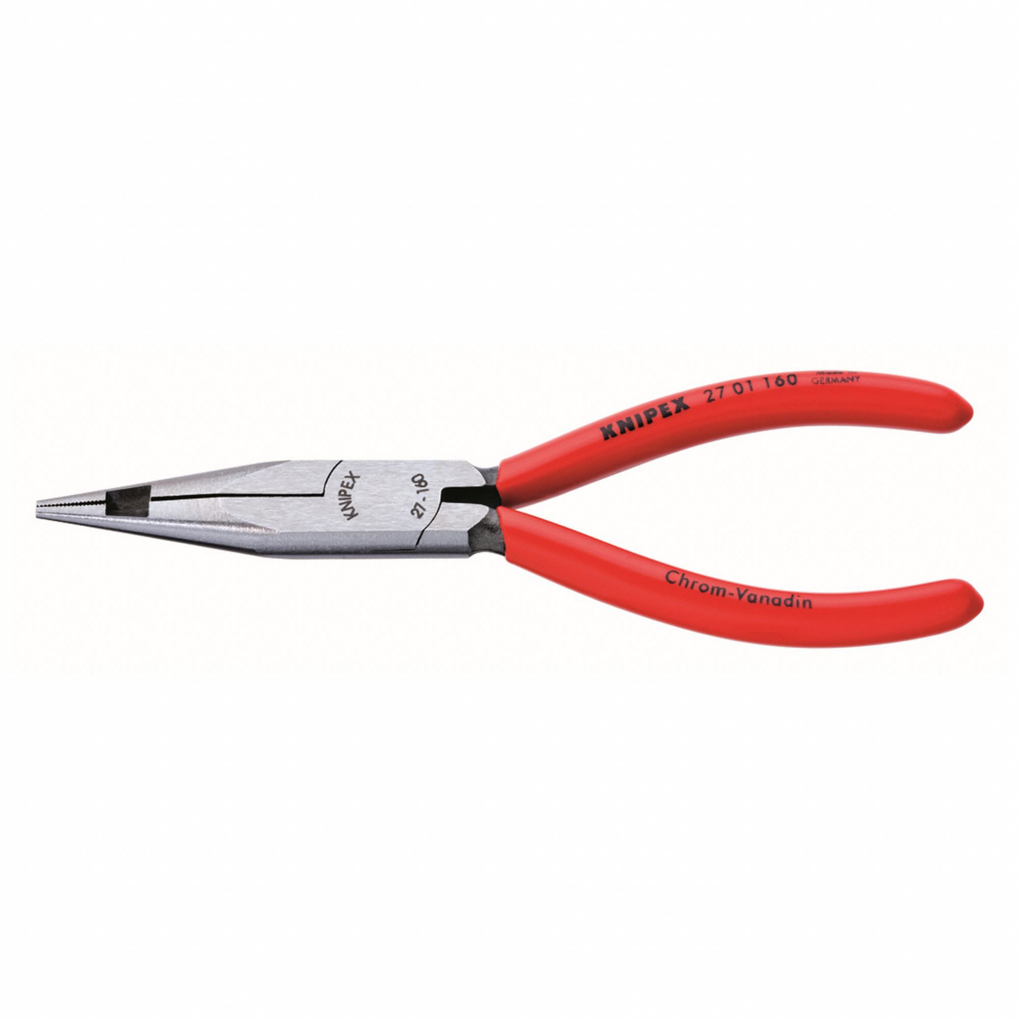 KNIPEX Long Nose Plier 1 3/16 in Max Jaw Opening, 6 1/4 in Overall Lg