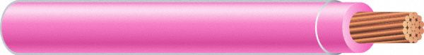Building Wire: Copper, 18 AWG, 1 Conductors, Stranded, Pink, 500 ft Lg, TFFN