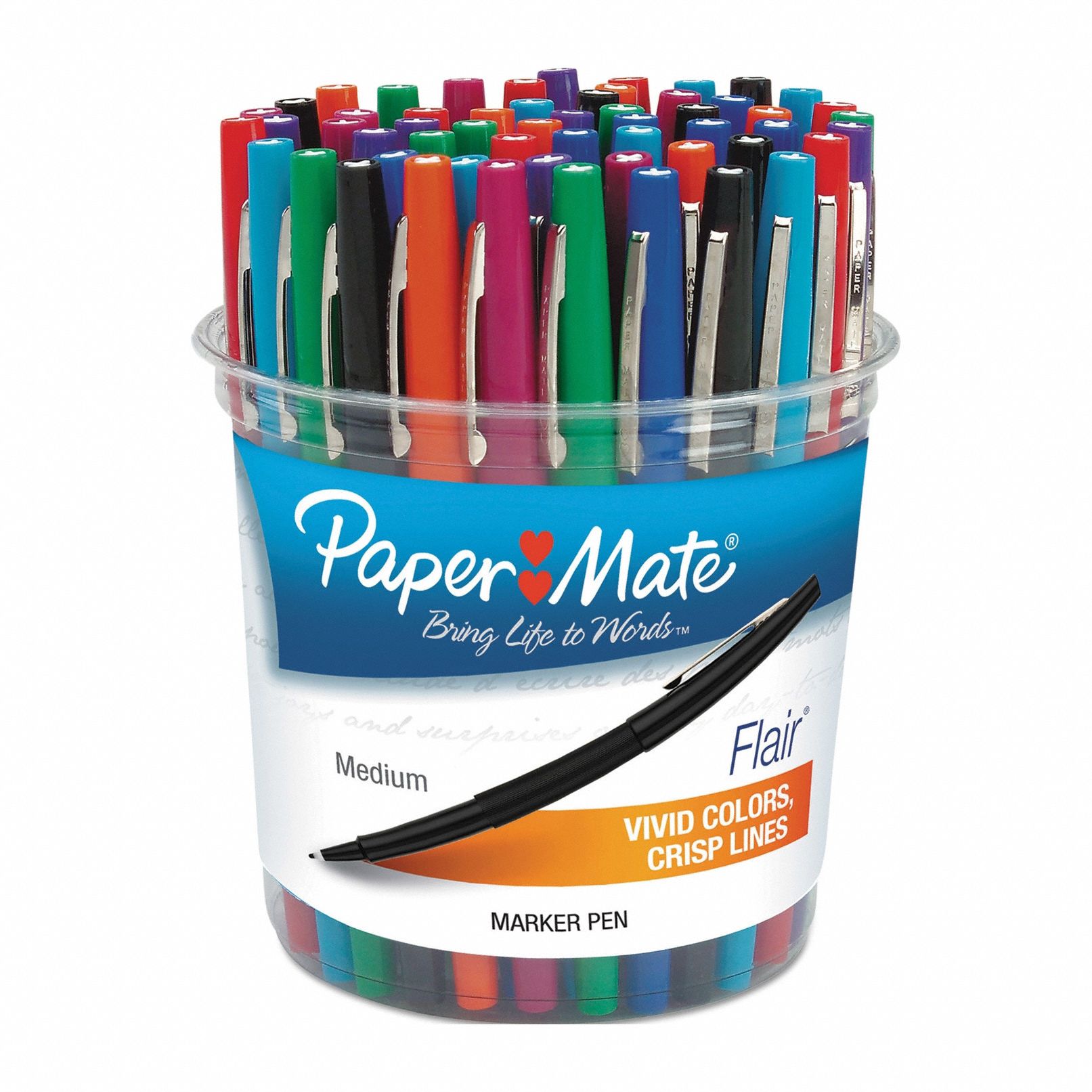 Pen: Flair!®, Assorted, 1.4 mm Point Size, Bold, Non-Erasable, Felt-Tip, 48 PK