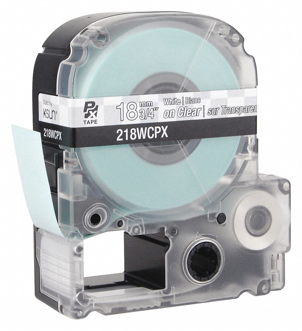 White Ink/Clear Tape, 3/4" W