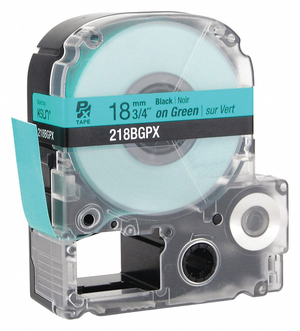 Black Ink/Green Tape, 3/4" W