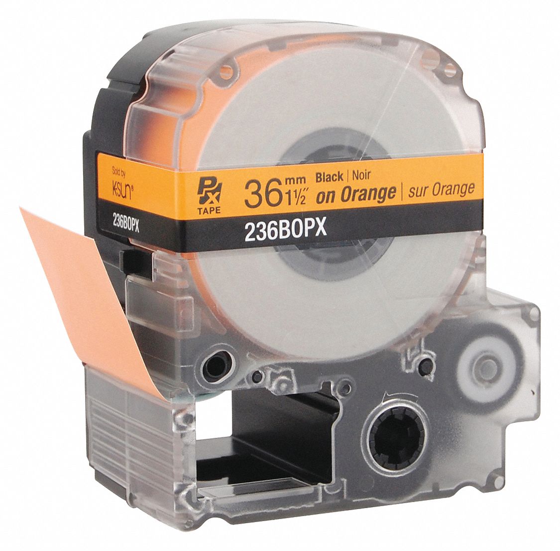 Black Ink/Orange Tape, 1-1/2" W