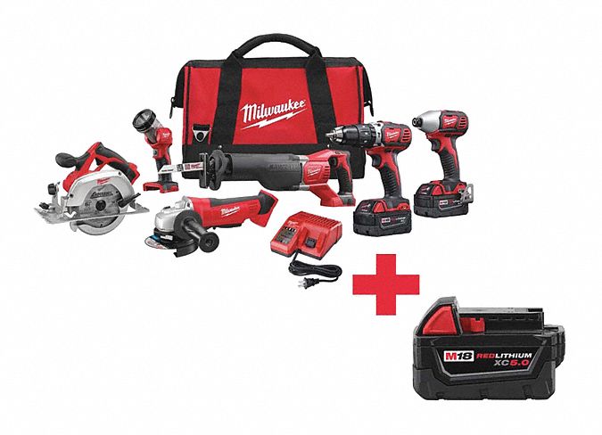 Cordless Combination Kit, 6 Tools, 18V DC