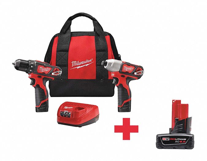 Cordless Combination Kit, 2 Tools, 12V DC