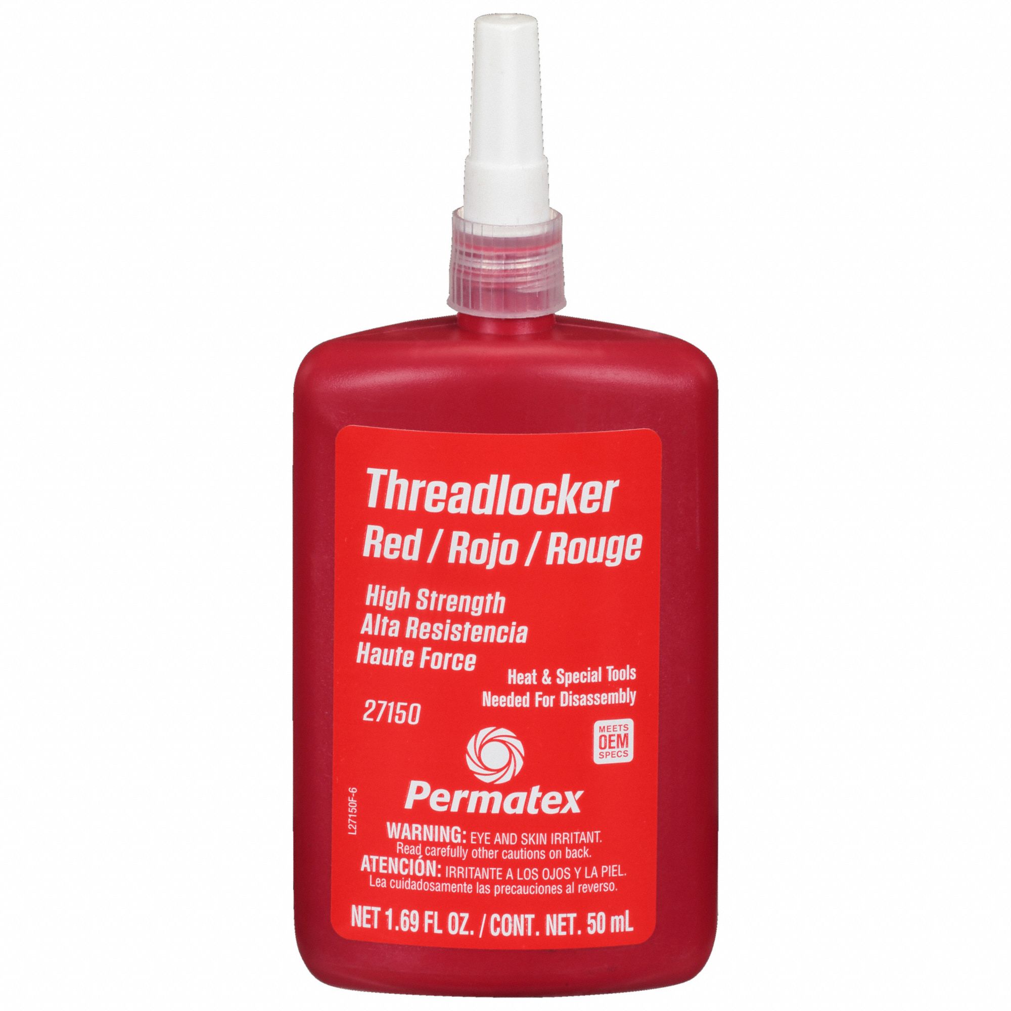 PERMATEX Threadlocker Red, HighTemp Resistant, 1.69 fl oz, Bottle, 1