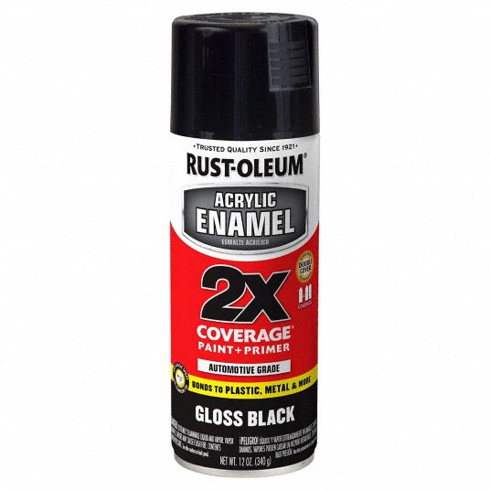 RUSTOLEUM, Black, Metal/Plastic/Wood, Acrylic Enamel 803DT7271903