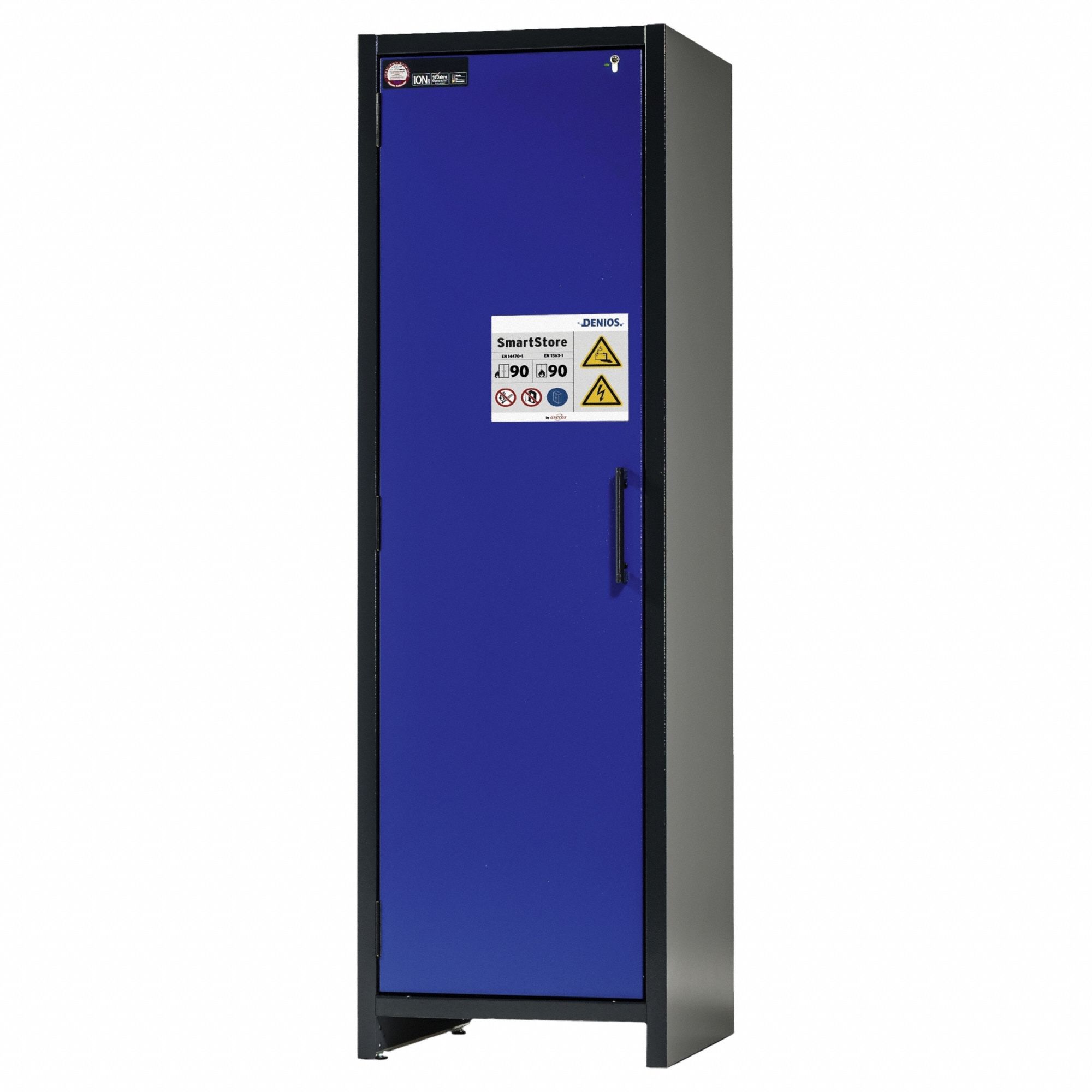 Battery Storage Cabinet: 24 3/16 in x 24 in x 77 in, Auto, 1 Doors, Lockable, 4 Shelves