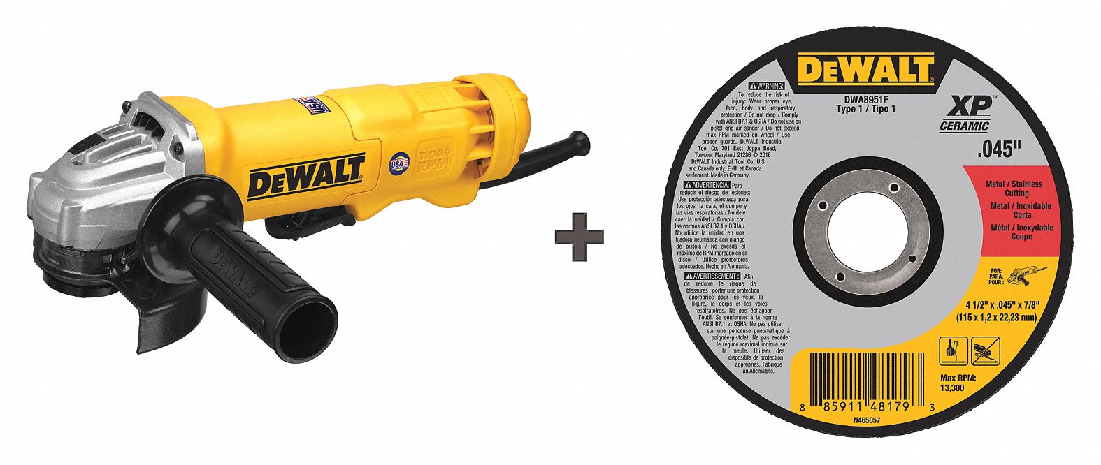 DEWALT Angle Grinder, w/ (25) Abrasive Wheels 271D88DWE402K/DWA8951F