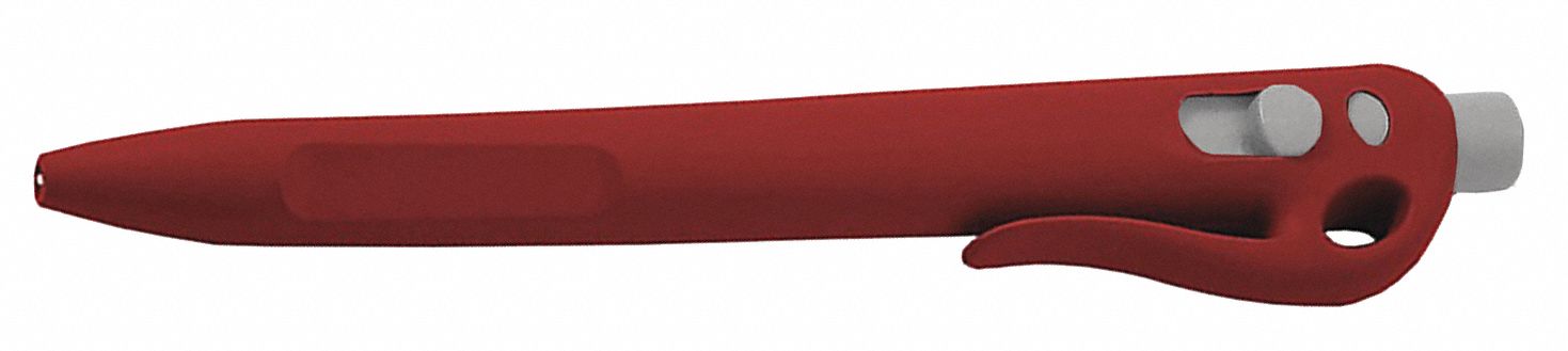 Detectable Pen Bk Gel Rd/Wh W/Clip PK50