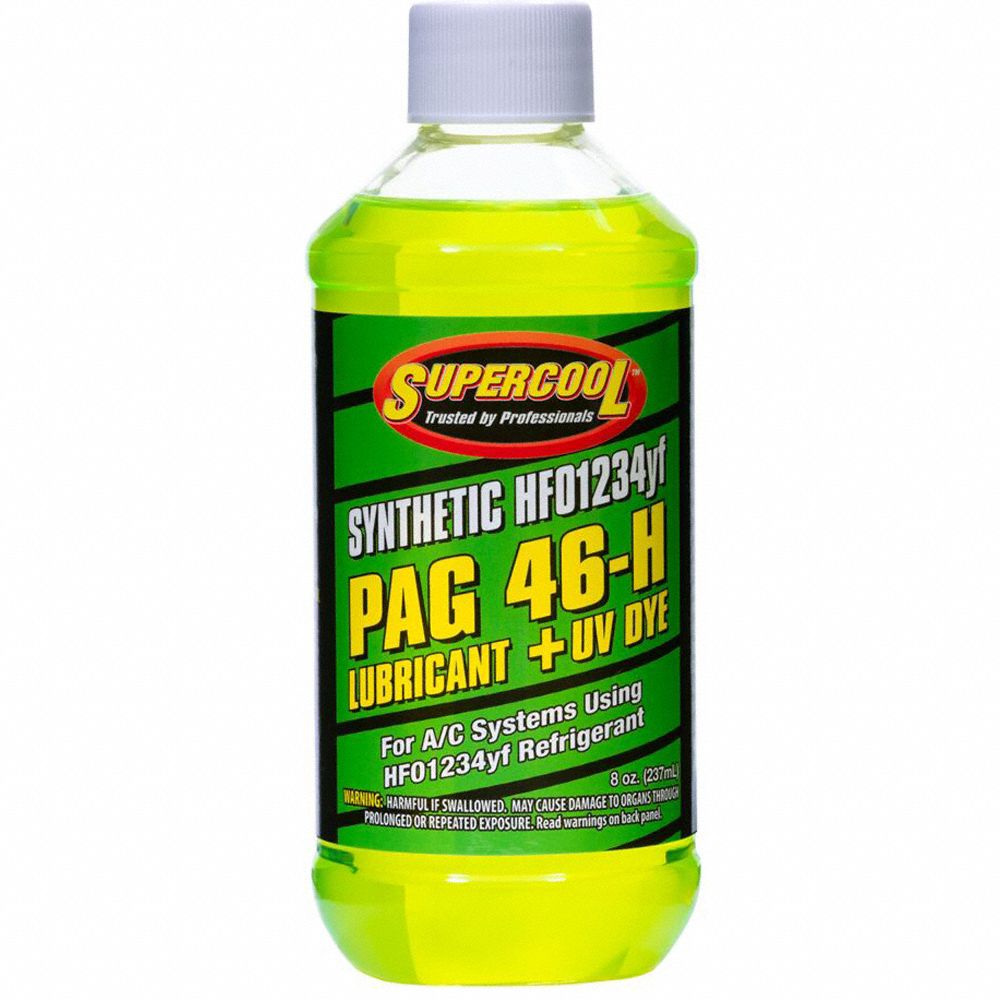 A C Refrigerants and Lubricant: PAG Oil, R-1234yf/R-134a, 8 oz Container Size, Green
