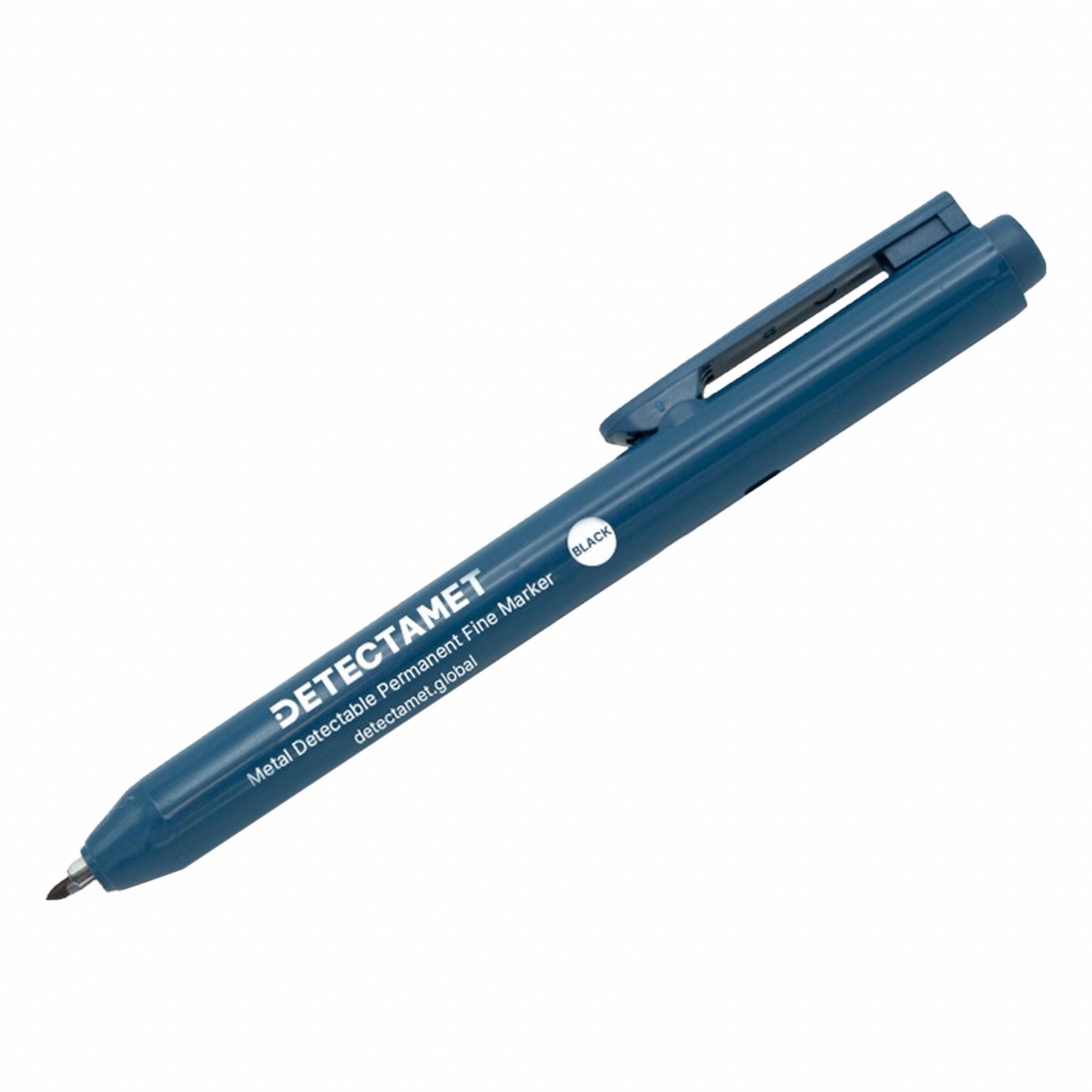 Permanent Marker: Black, Retractable, Fine, 0.5 mm Tip Size, Std, Non-Washable