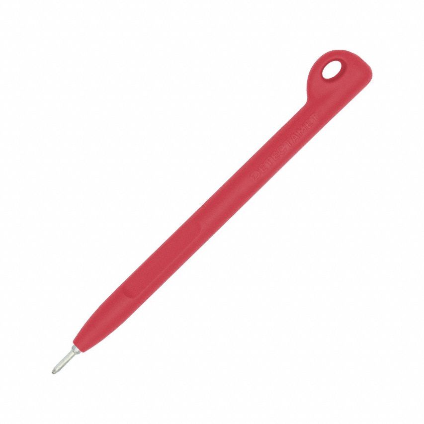 Pen: Elephant, 1 mm, Lanyard Loop, Red, Black, Ballpoint, No Cap, Polymer, 50 PK