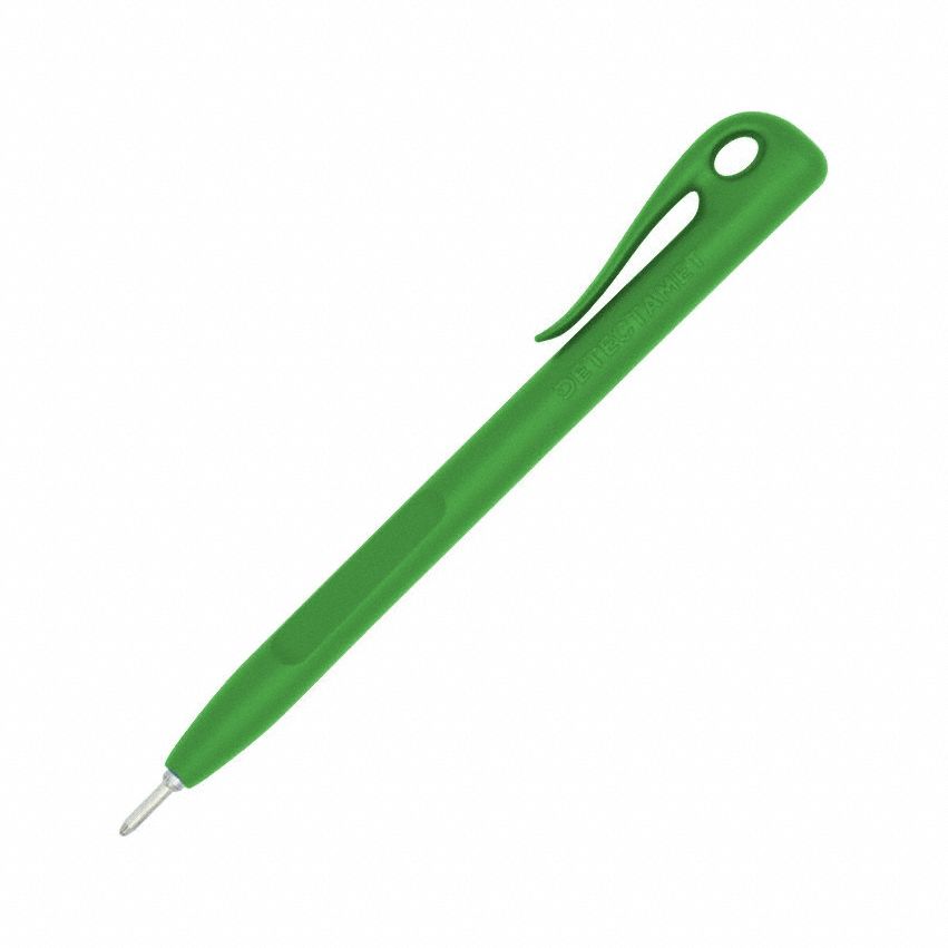 Pen: Elephant, 1 mm, Pocket Clip, Green, Blue, Ballpoint, No Cap, Polymer, 50 PK