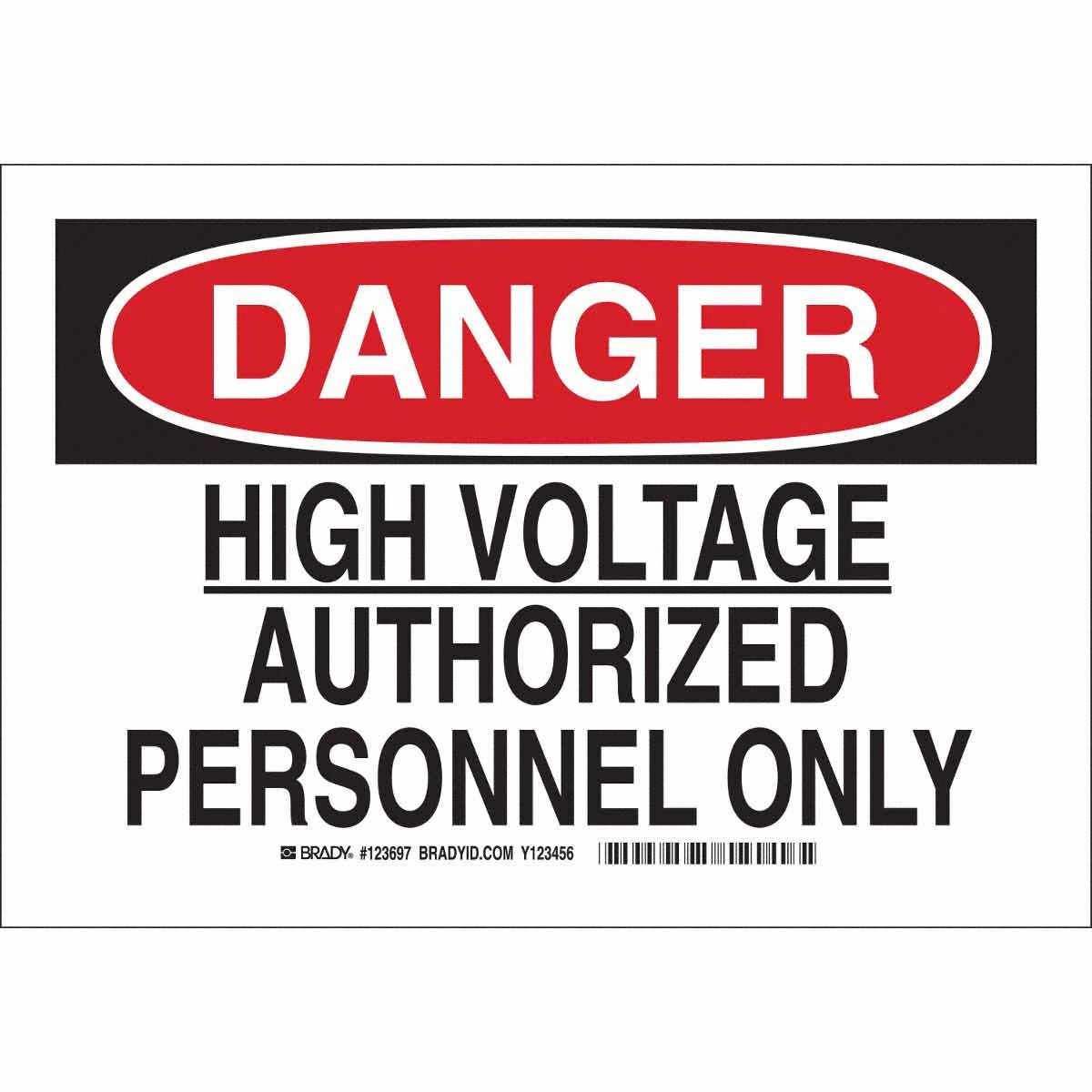 B555 7X10 BLK/RED/WHT DANGER HIGH VOLT