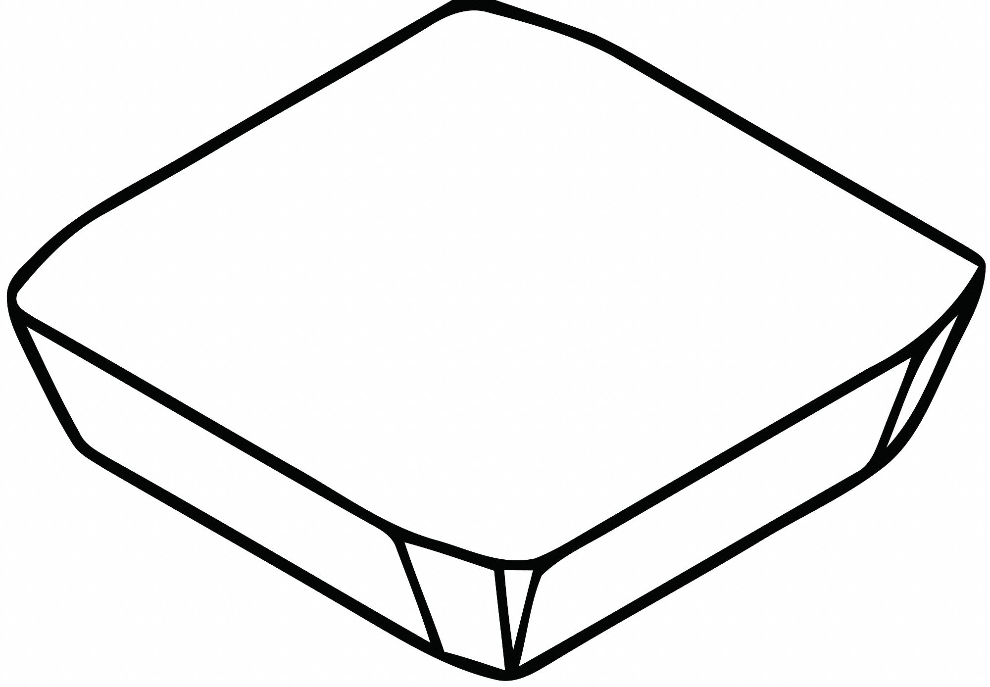 Square Milling Insert, 1/2", Cermet