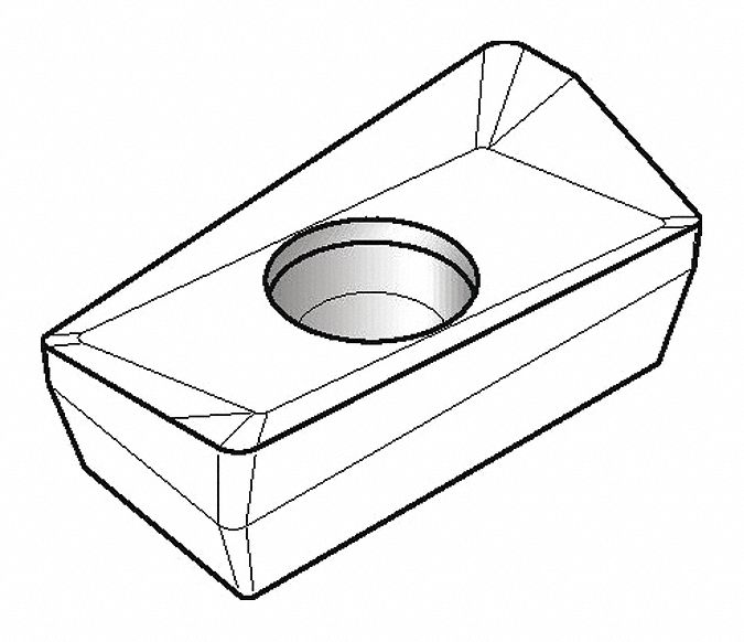 Parallelogram Milling Insert: 0.80mm Corner Radius, 0.1875 in Thick, M680 Series