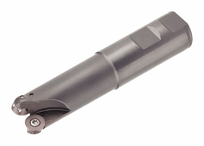 Indexable Profiling End Mill: 1 in Max. Cutting Dia., 0.2362 in Dp of Cut, Weldon Flat