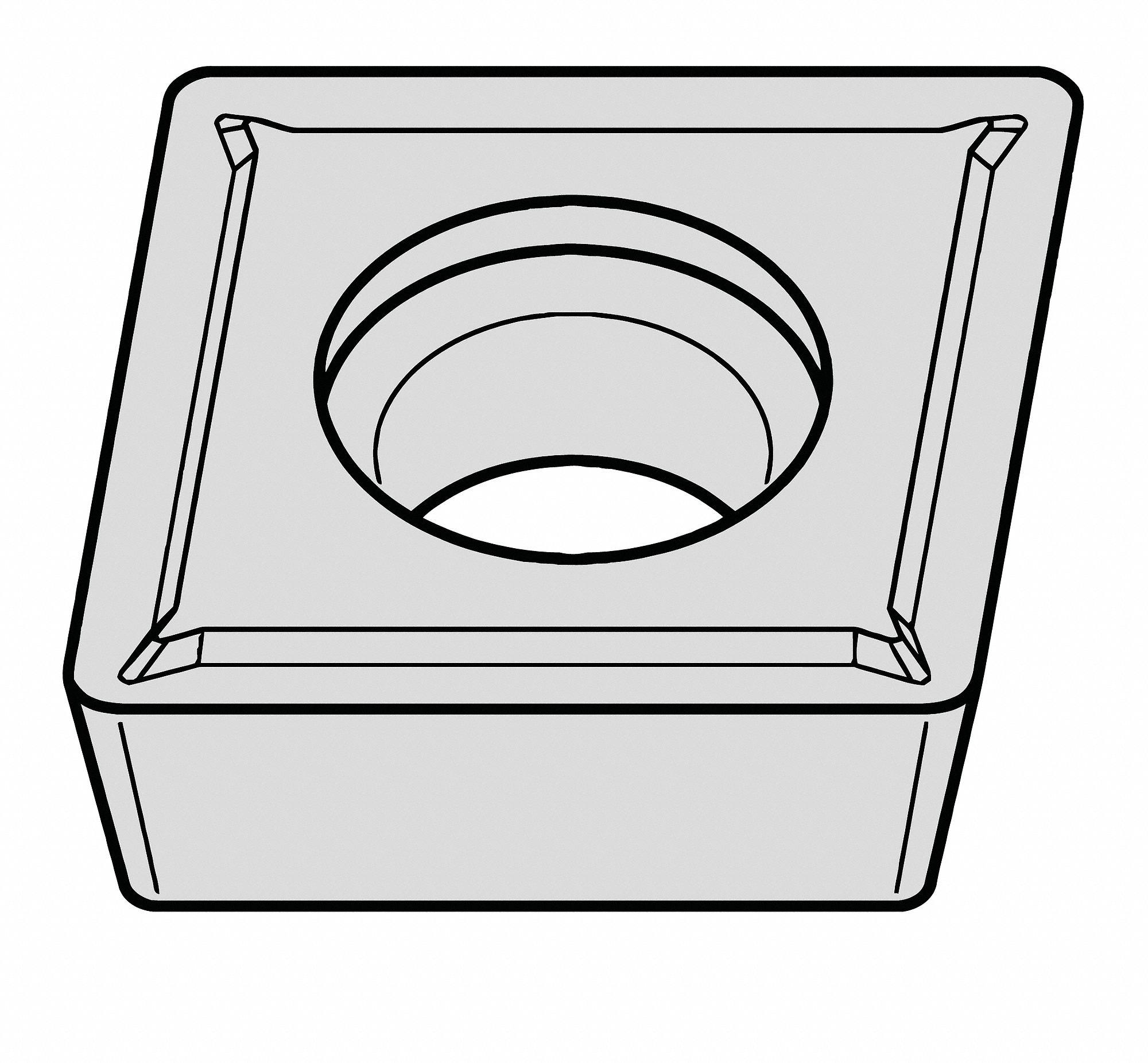 Diamond Turning Insert: CPMT Insert, Neutral, 5/32 in Thick, 0.0080 in Corner Radius, TiN, CG5