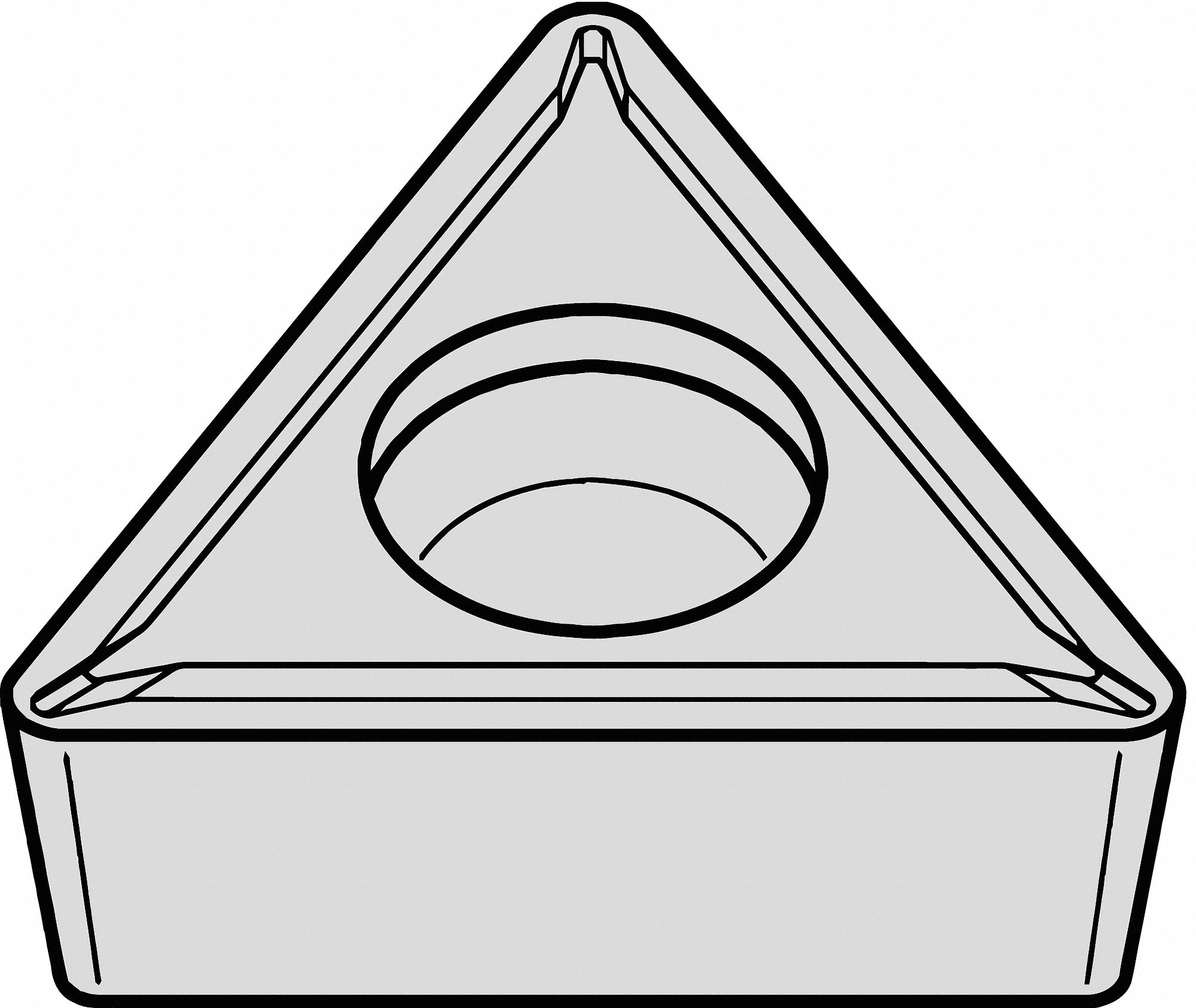Triangle Turning Insert: 1/4 in Inscribed Circle, Neutral, LF Chip-Breaker, TiC, TPMT Insert