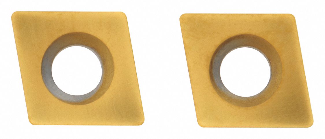 Diamond Turning Insert: CPHB Insert, Neutral, 5/64 in Thick, 1/64 in Corner Radius, TiN, CG5