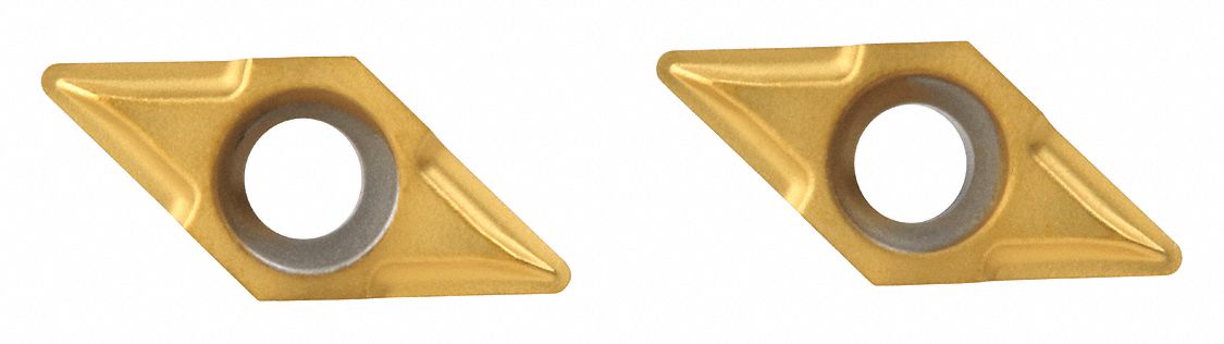 Diamond Turning Insert: GCHT Insert, Neutral, 3/32 in Thick, 1/64 in Corner Radius, TiN, CG5