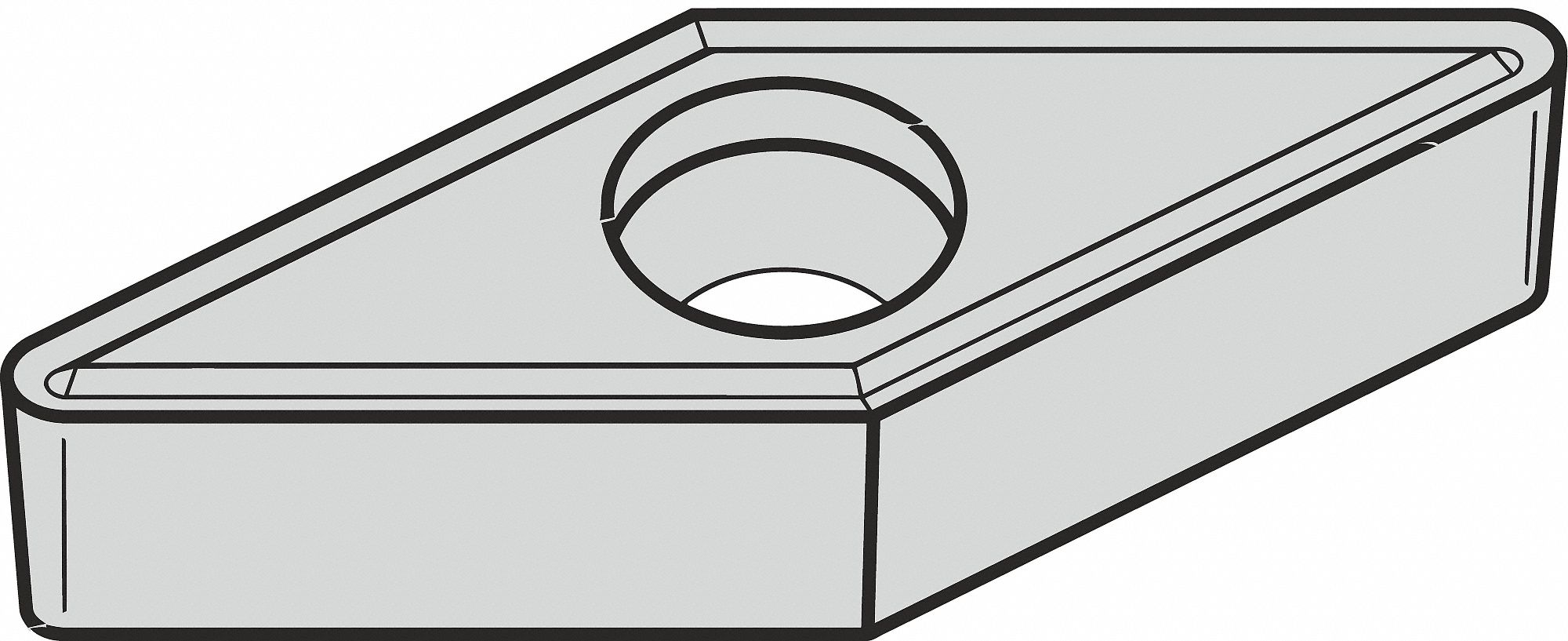 Diamond Turning Insert: GCHT Insert, Neutral, 3/32 in Thick, 1/64 in Corner Radius, CM1