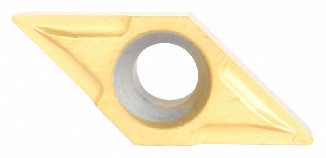 Diamond Turning Insert: GCHT Insert, Neutral, 2.36mm Thick, 0.18mm Corner Radius, TiN, CG5