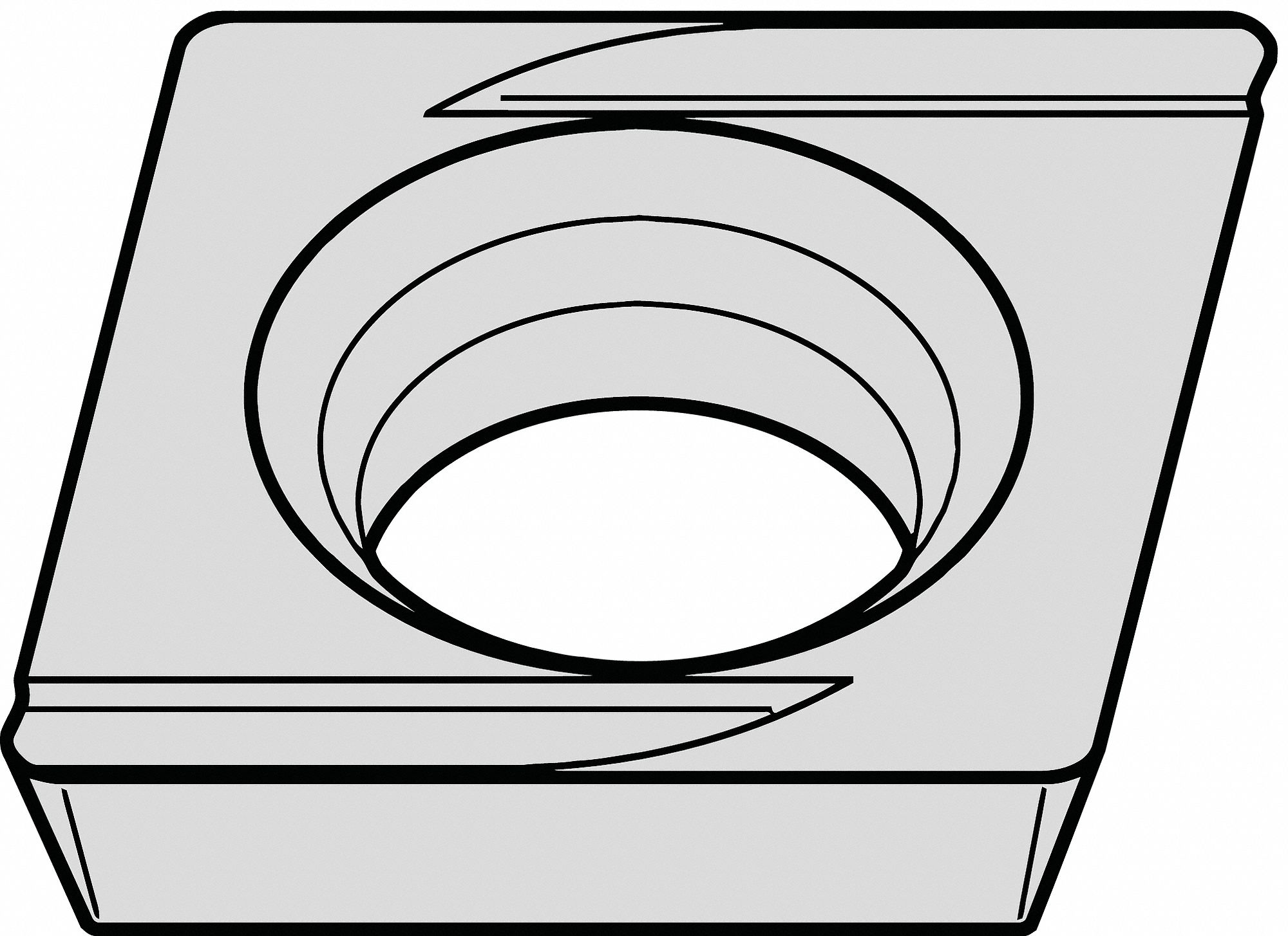 Diamond Turning Insert: CDHH Insert, Left Hand, 3/64 in Thick, 0.18mm Corner Radius, CM1