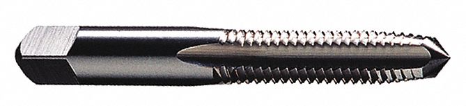 Spiral Point Tap: 1/4"-20 Thread Size, 1 in Thread Lg, 2 1/2 in Overall Lg, Plug, 2 Flutes