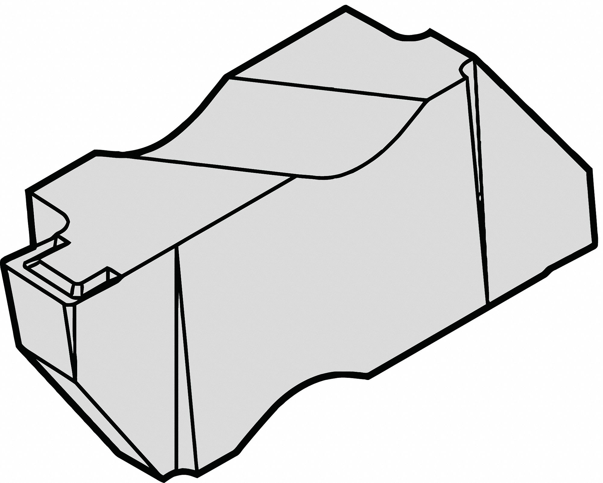 Parting and Grooving Insert: 2 Insert Size, Left Hand, 2 Seat Size, 0.0310 in Max. Grooving Wd