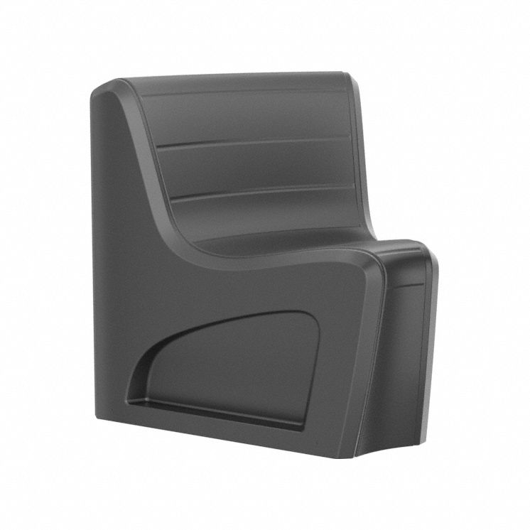 Sync Wedge Chair with Door: Black Seat Color, Polyethylene Seat Material, Freestanding