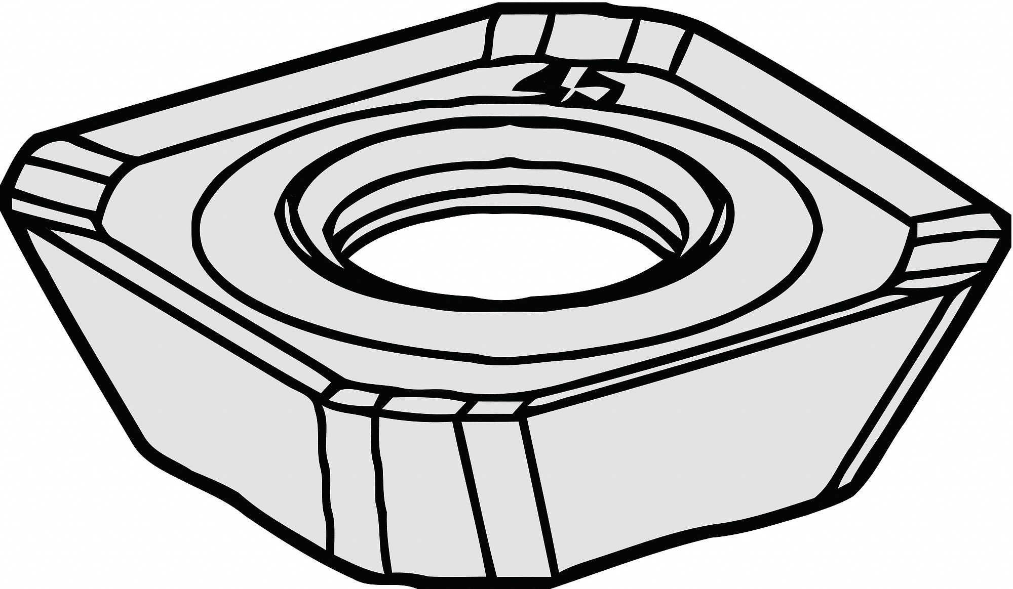 Square Milling Insert, 13.41mm, Carbide