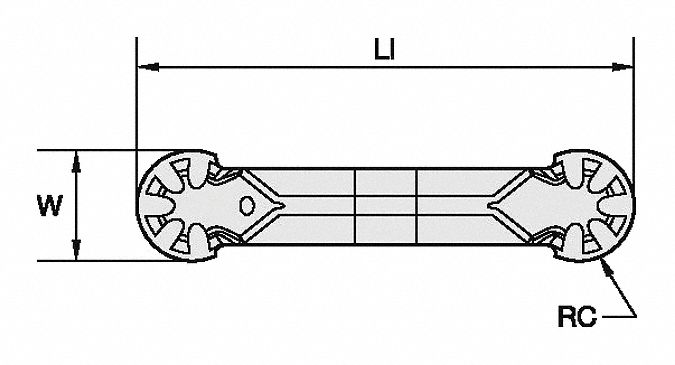 GROOVING INSERT, CM, NEUTRAL, 0.236 IN W, CUT DEPTH 1 IN, CORNER RADIUS 0.118 IN, CARBIDE