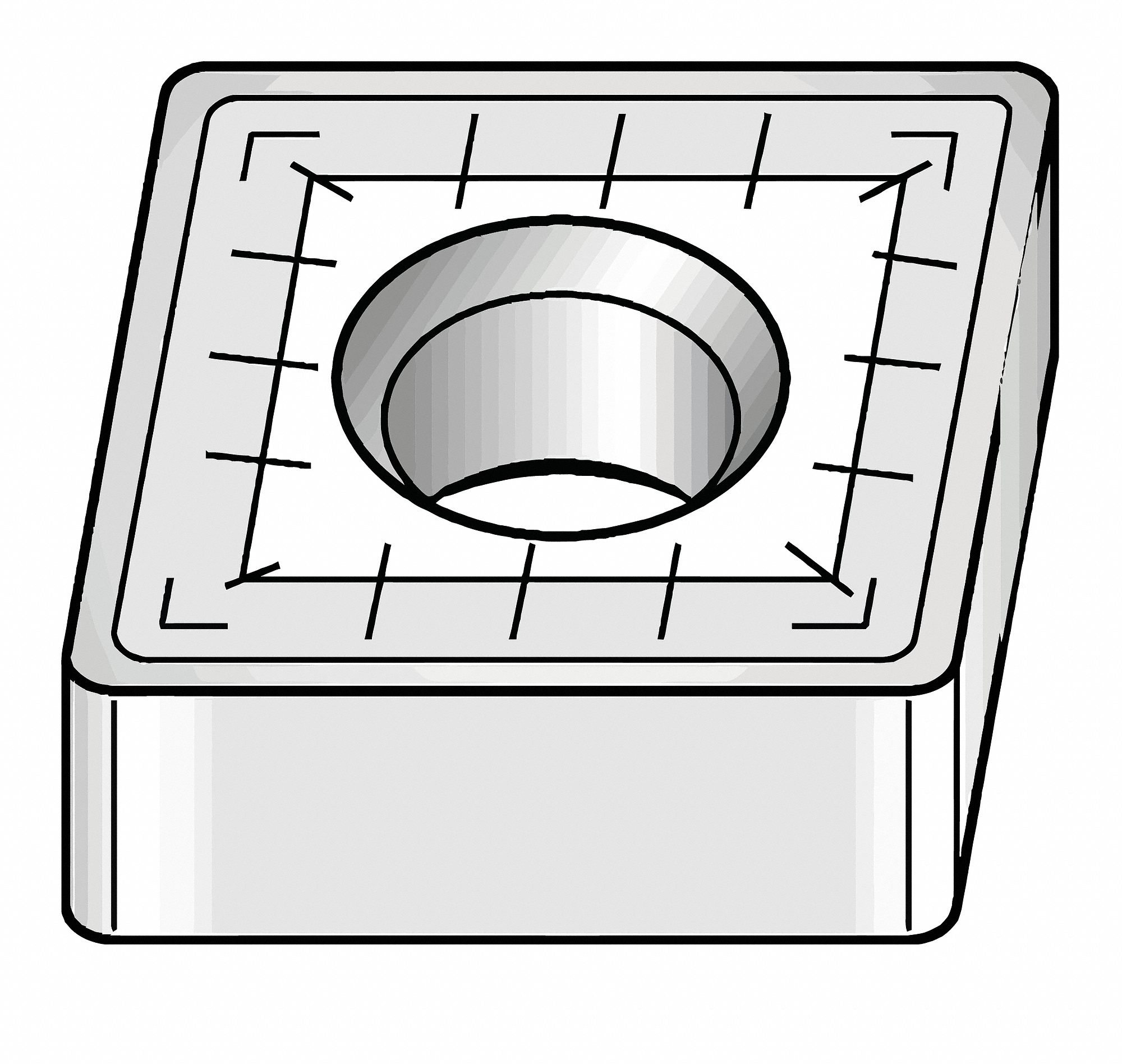 Diamond Turning Insert: CNMM Insert, Neutral, 1/4 in Thick, 1/16 in Corner Radius, Al2O3