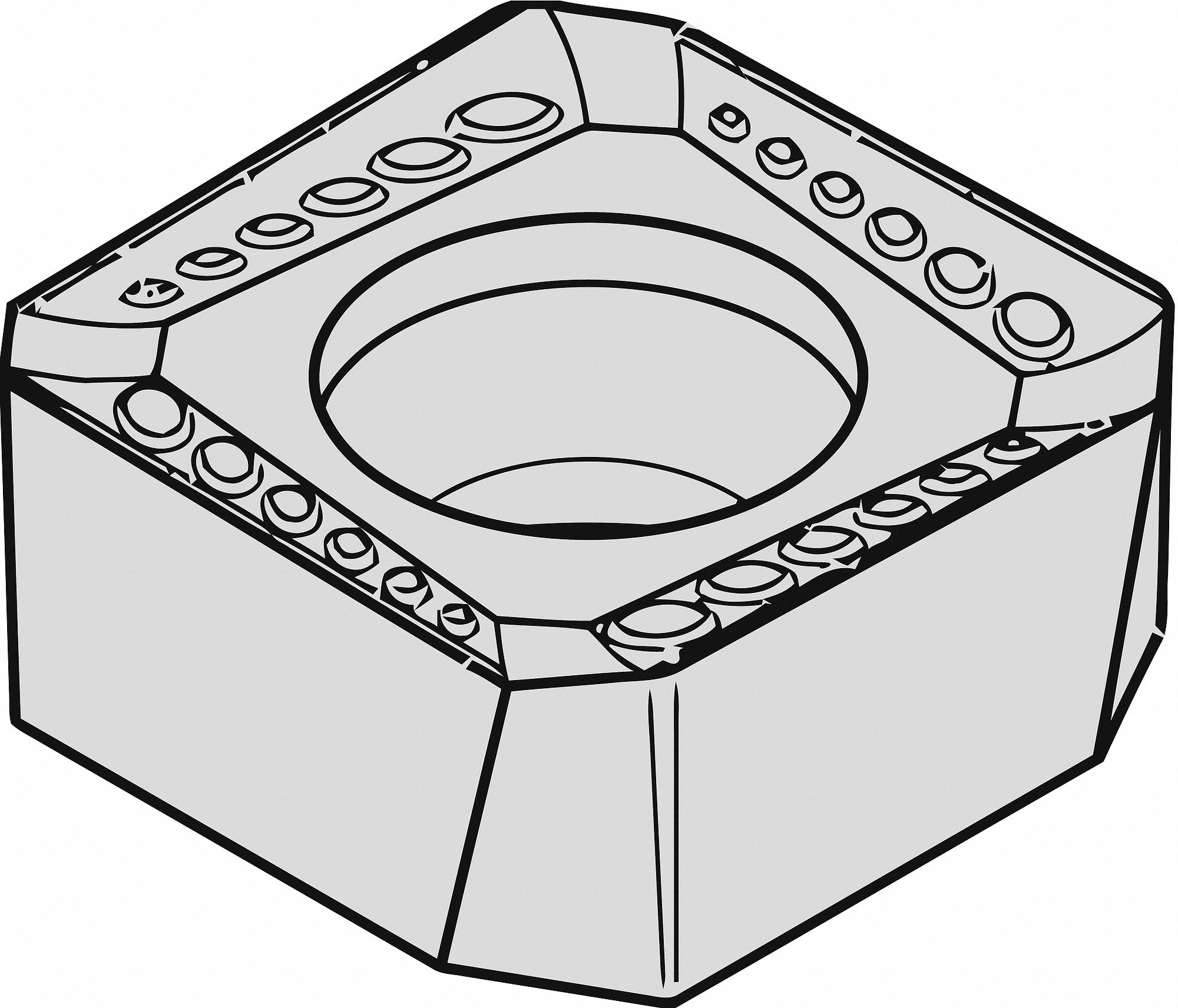 WIDIA, 5/8 in Inscribed Circle, 0.2188 in Thick, Square
