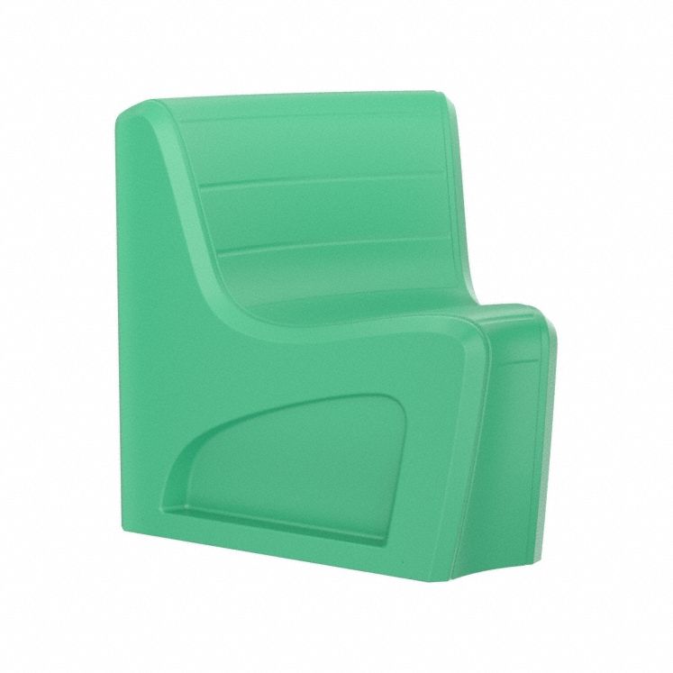 Sync Wedge Chair with Door: Green Seat Color, Polyethylene Seat Material, Freestanding