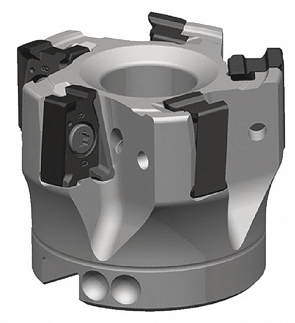 Indexable Face Mill: 1 in Arbor Dia., 1-3/4 in Overall Lg, Screw, XNGU SRMM Insert, Right Hand
