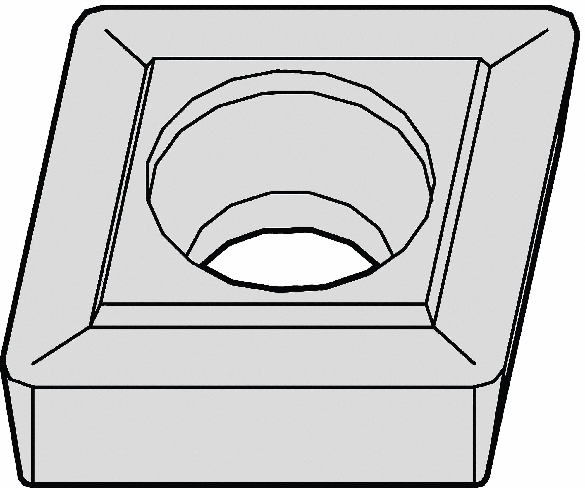 Diamond Turning Insert: CCMT Insert, Neutral, 1/8 in Thick, 1/32 in Corner Radius, TiN, WP25CT