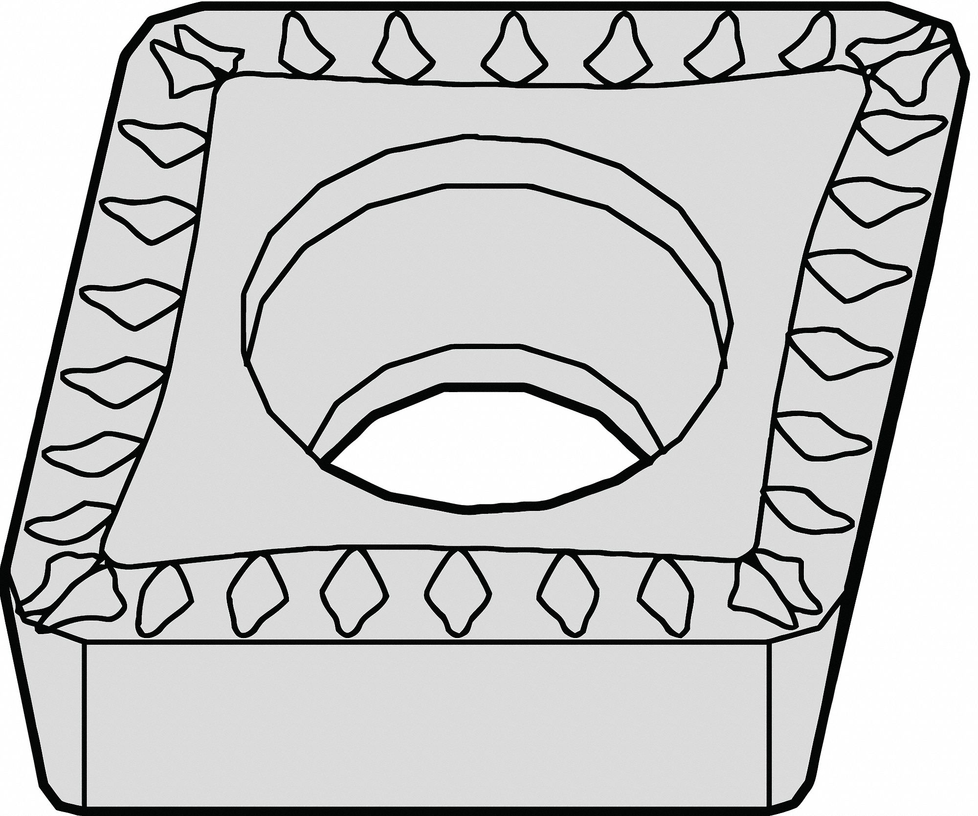 Diamond Turning Insert: CCMT Insert, Neutral, 1/8 in Thick, 1/64 in Corner Radius, TiN, WK20CT