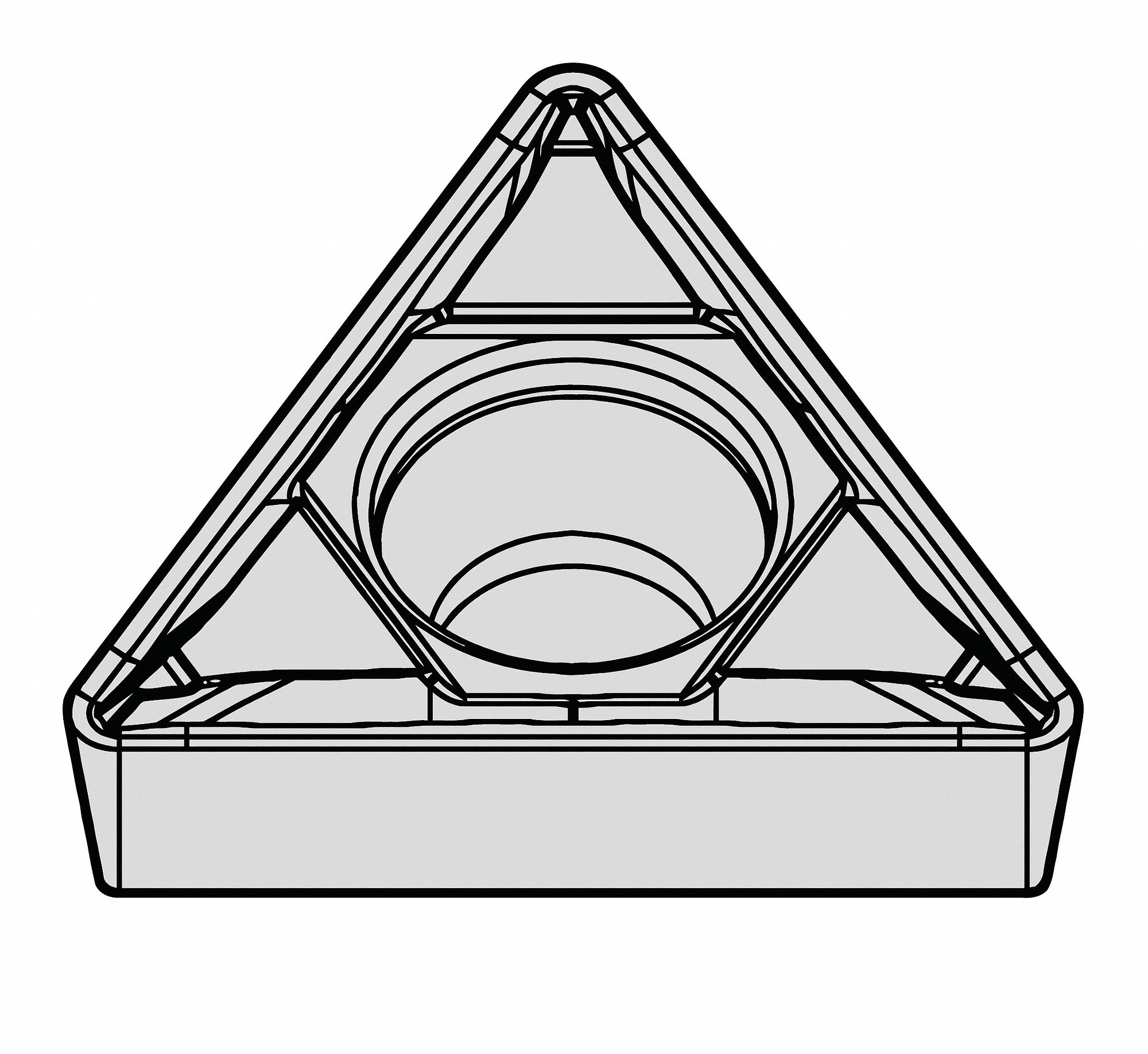 Triangle Turning Insert: 1/4 in Inscribed Circle, Neutral, FP Chip-Breaker, 7° Clearance Angle