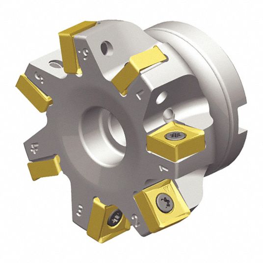 WIDIA Indexable Face Mill: 1 in Arbor Dia., 0° Side Cutting Edge Angle,  1-3/4 in Overall Lg, Screw