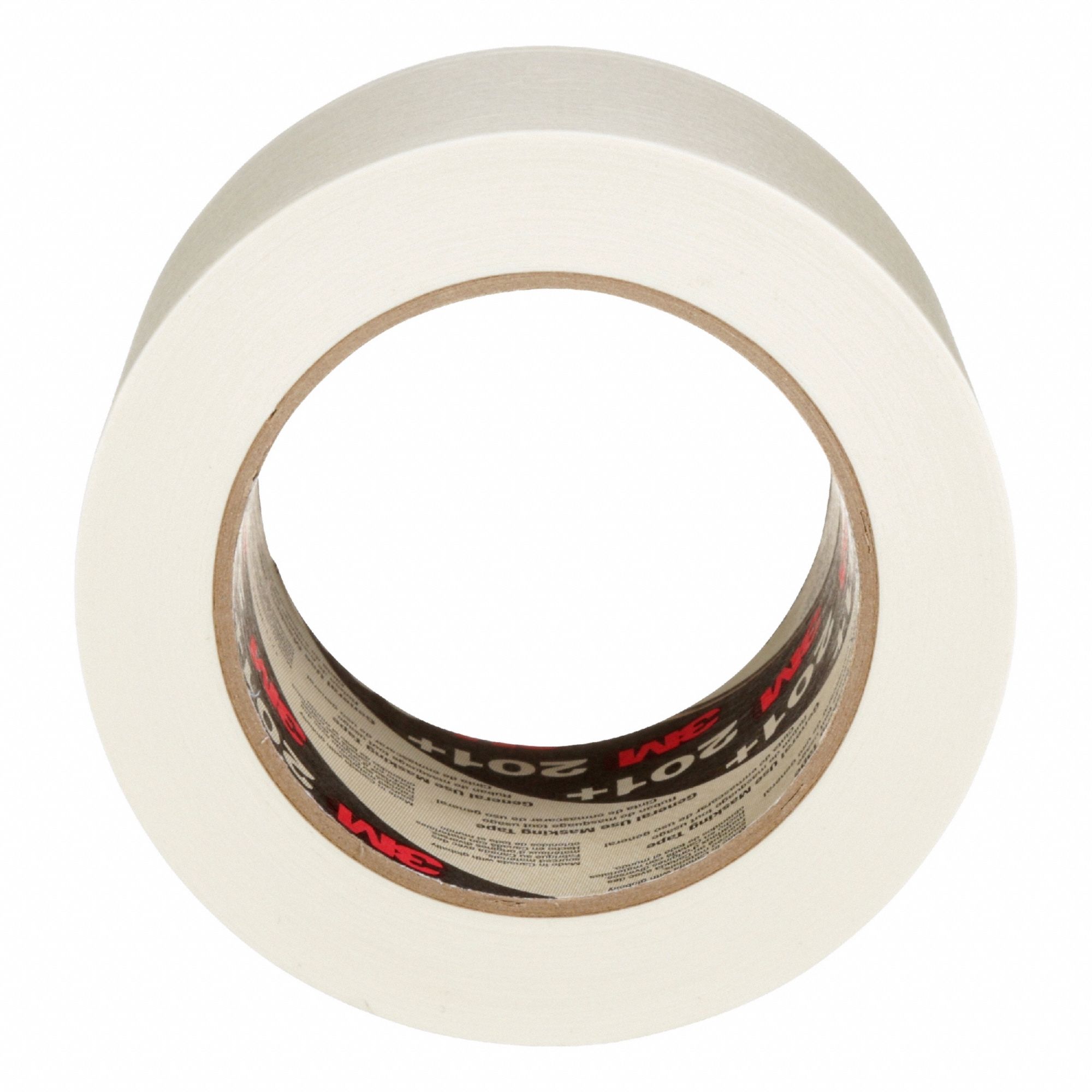 Masking Tape: 201+, Tan, 2 13/16 in Roll Wd, 60 yd Overall Roll Lg, 4.4 mil Thick, Rubber