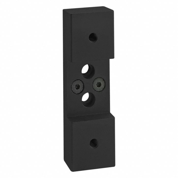 Roller Wheel: 15 Series, 1 3/16 in L x 1 1/2 in W x 4 5/8 in H, Black, Anodized