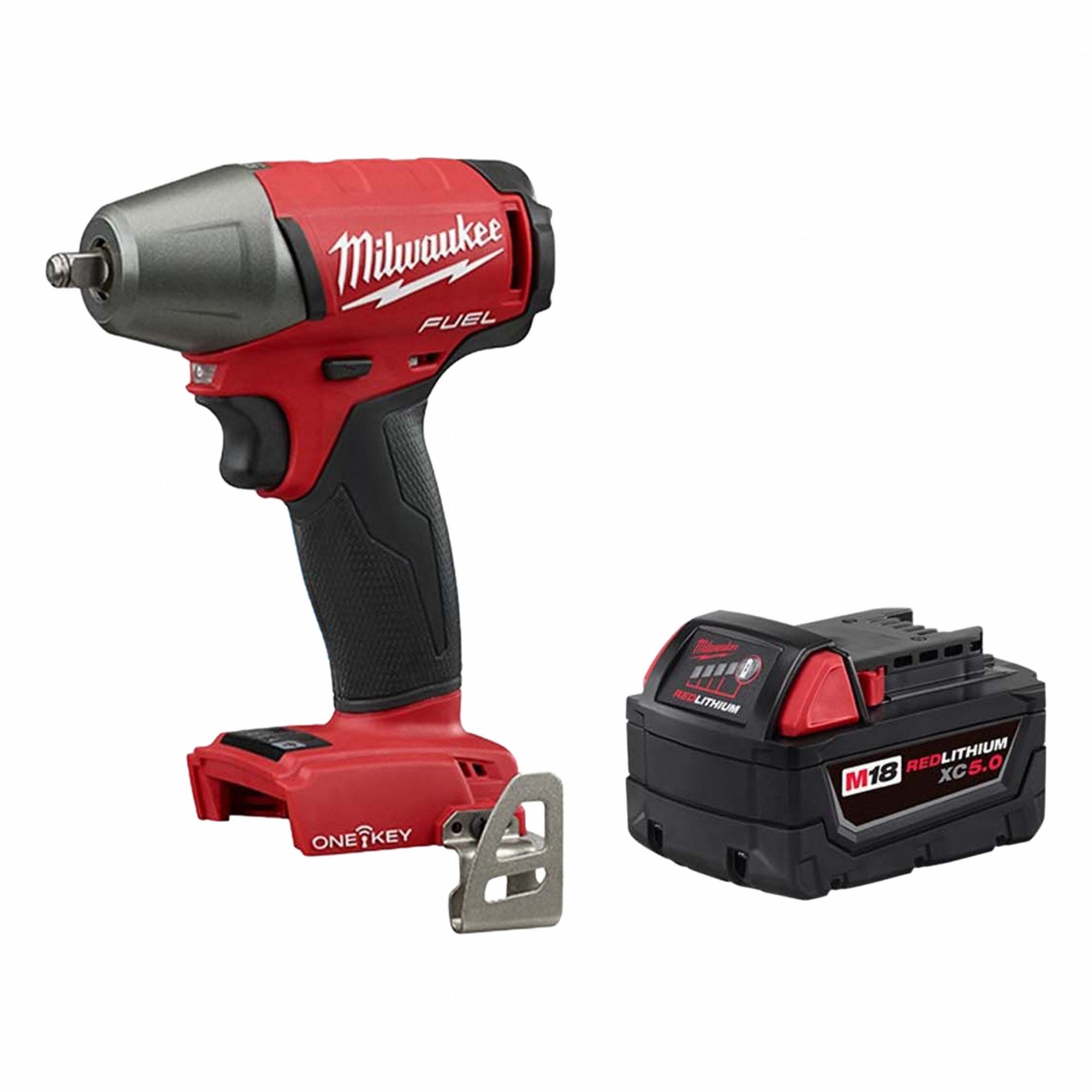 Impact Wrench Kit: 3/8 in Drive Size, 210 ft-lb Fastening Torque, Brushless, 18 V DC Volt